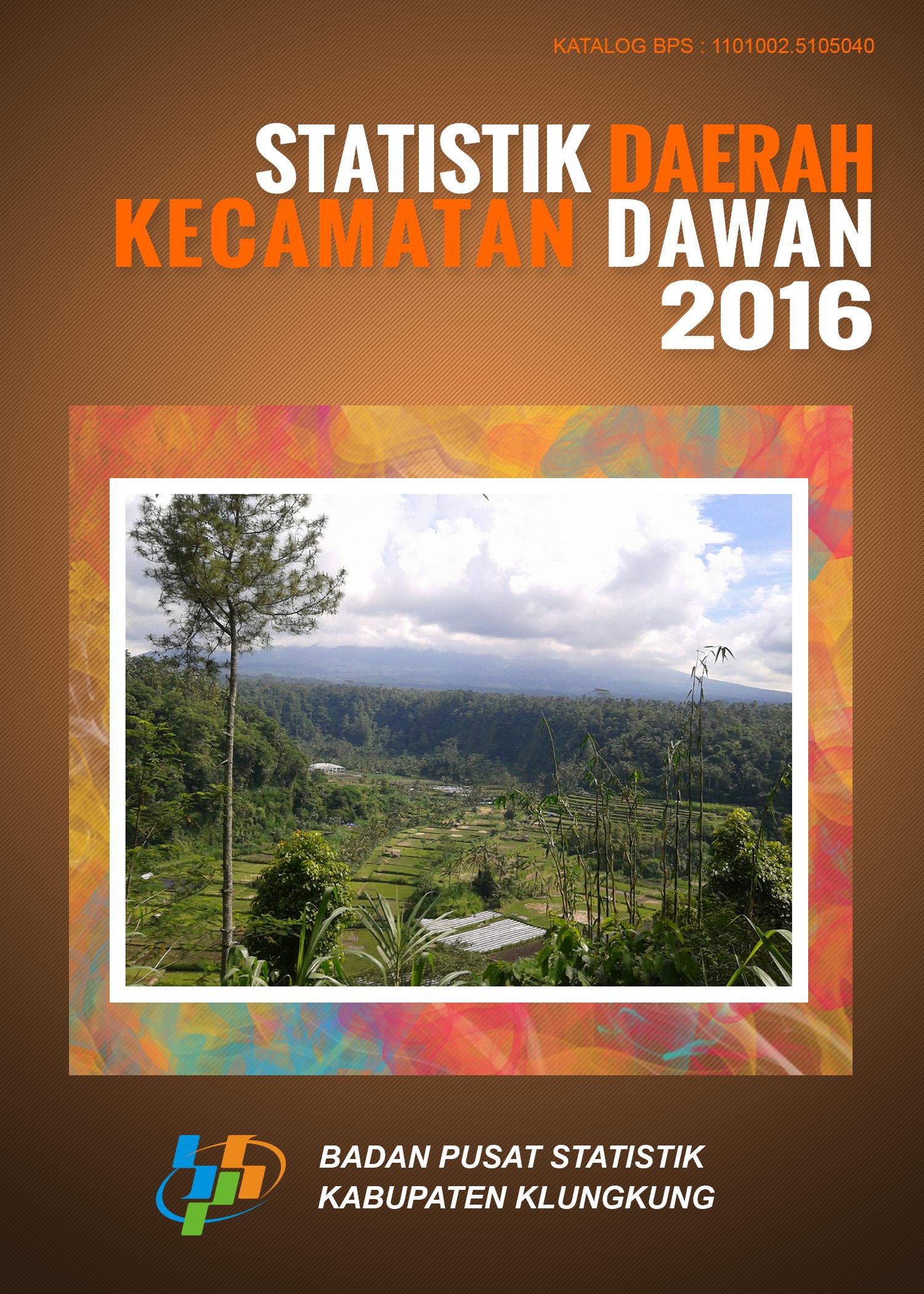 Statistik Daerah Kecamatan Dawan 2016